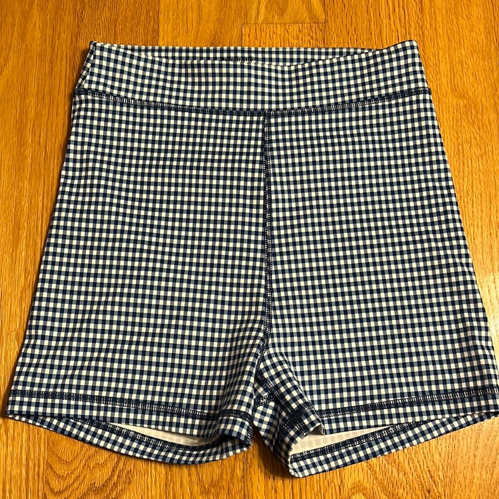 Reformation gingham biker shorts (part of set)